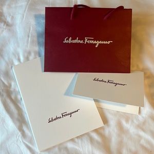 Salvatore Ferragamo small shopping bag and 13 blank note cards